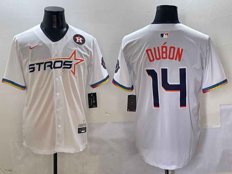 Men Houston Astros #14 Dubon White Fourth generation Joint Name Nike 2025 MLB Jersey style 10->houston astros->MLB Jersey
